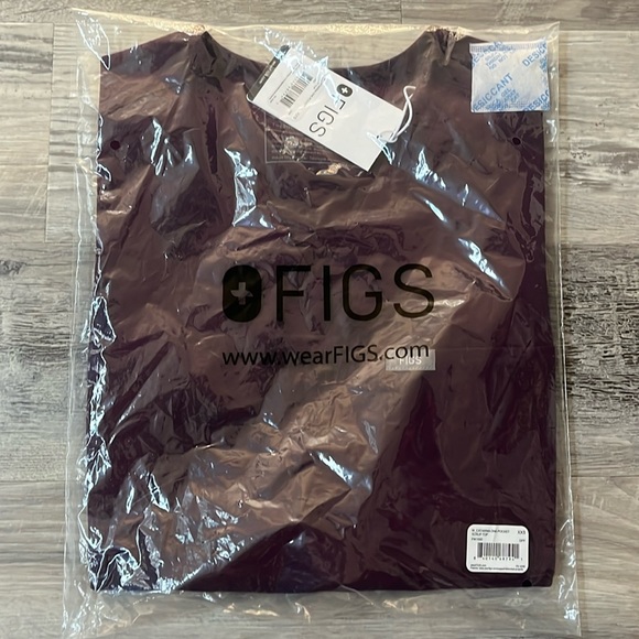 Figs Tops Figs Xxs Deep Purple Catarina Poshmark